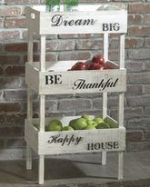 Prime Furniture - Ashley Furniture - Yulton Bookcase - Storage Shelf / Antique White - A4000091